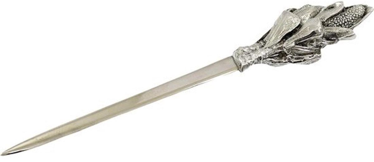 Stijlvolle Briefopener - Post Ontvanger - Kantoor Post - Handgemaakt Tin Handvat - 20 Centimeter - Zilver