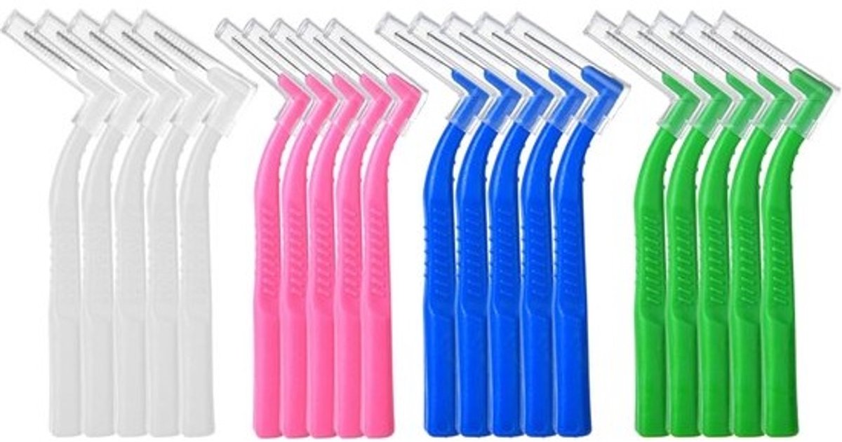 Interdentale Borstels - Tandenstokers - Mondhygiëne - 20 Stuks Pakket - Compact Formaat - Vier Kleuren