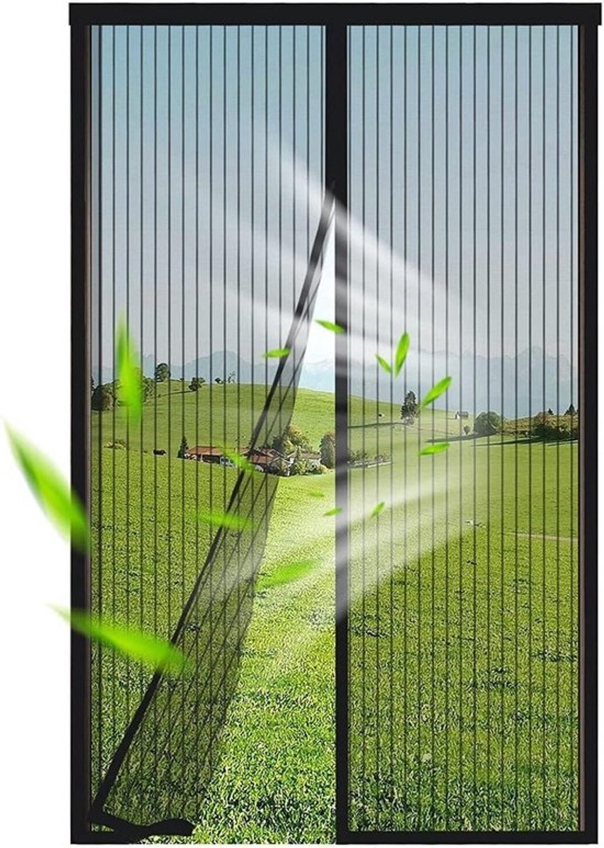 Magnetisch Vliegengordijn - Muggennet Deur - Insecten Buiten Houden - Eenvoudige Installatie - 90x220cm - Zwart