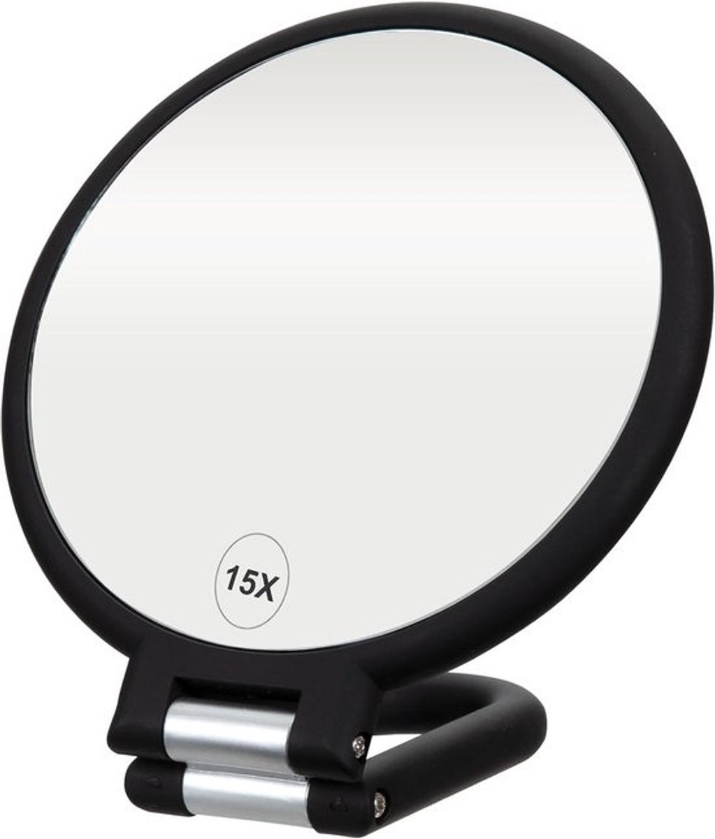 Professionele Vergrotende Handspiegel 1X/15X - Opvouwbaar en Verstelbaar voor Make-up en Reizen