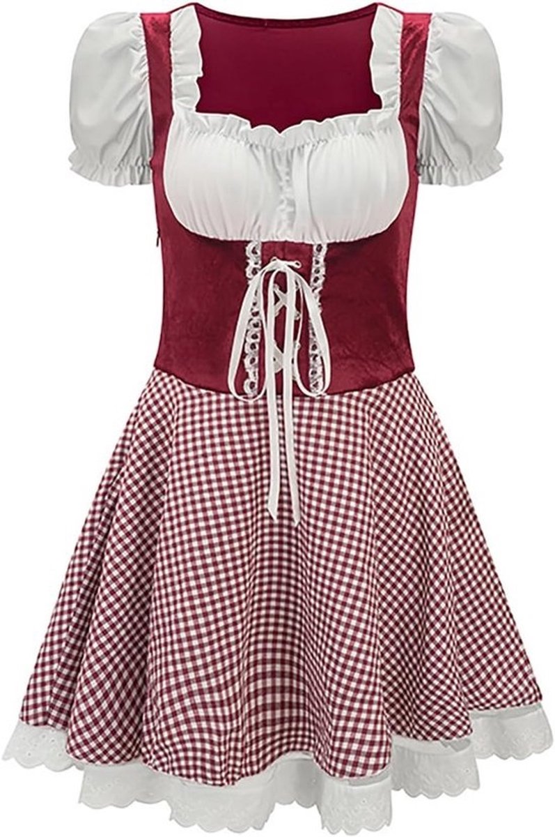 Bierfeest Kostuum Dames Lederhosen Stijl Dirndl Jurk Oktoberfest Kleding