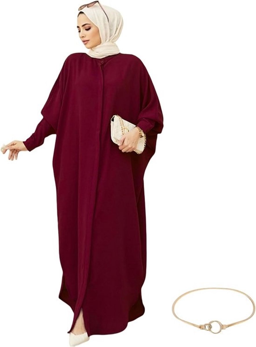 Moderne Islamitische Gebedskleding voor Dames - Lange Jurk met Goudkleurige Riem