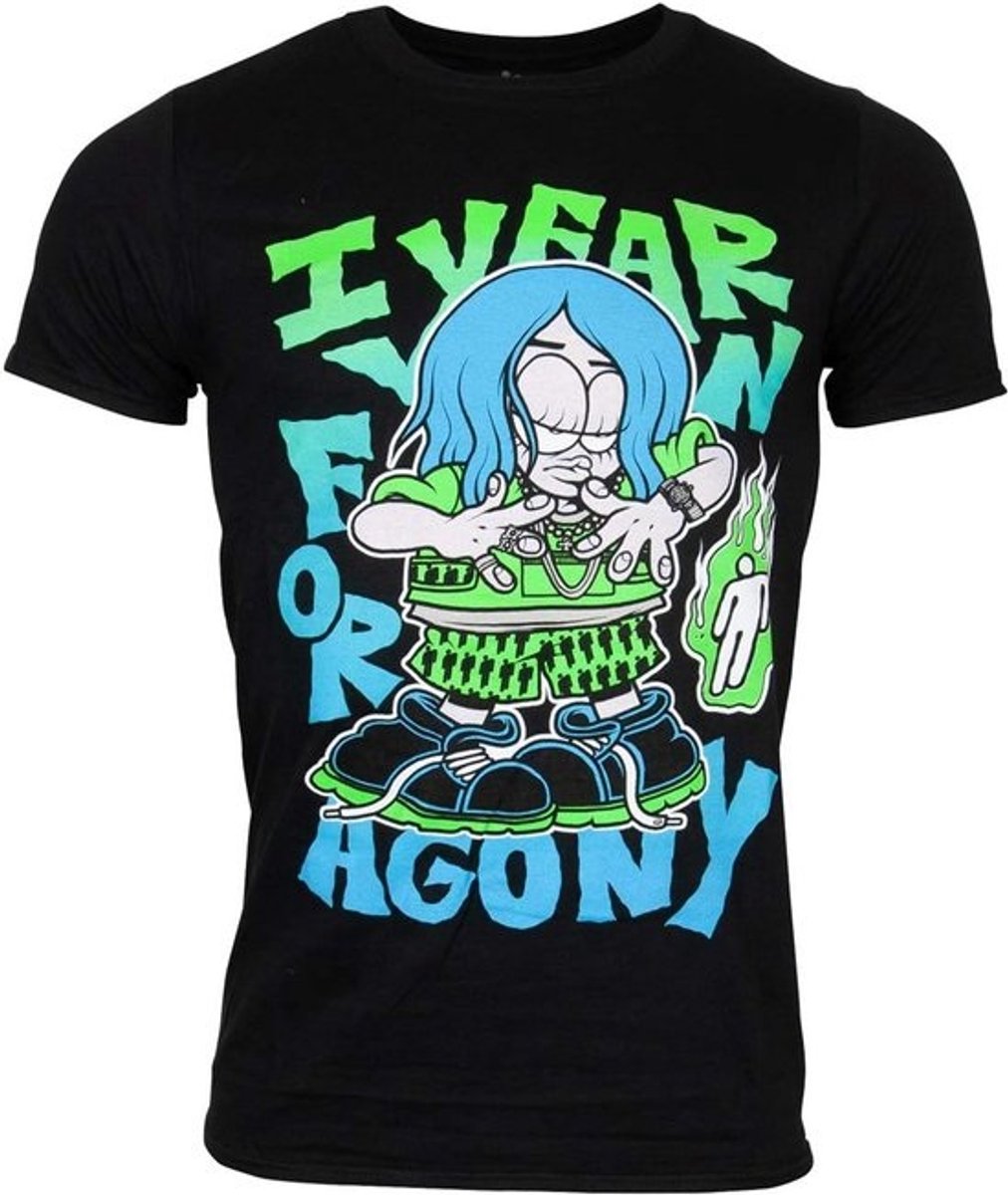 Zwart Heren T-shirt Agony - Maat 2XL - Comfortabel Katoen