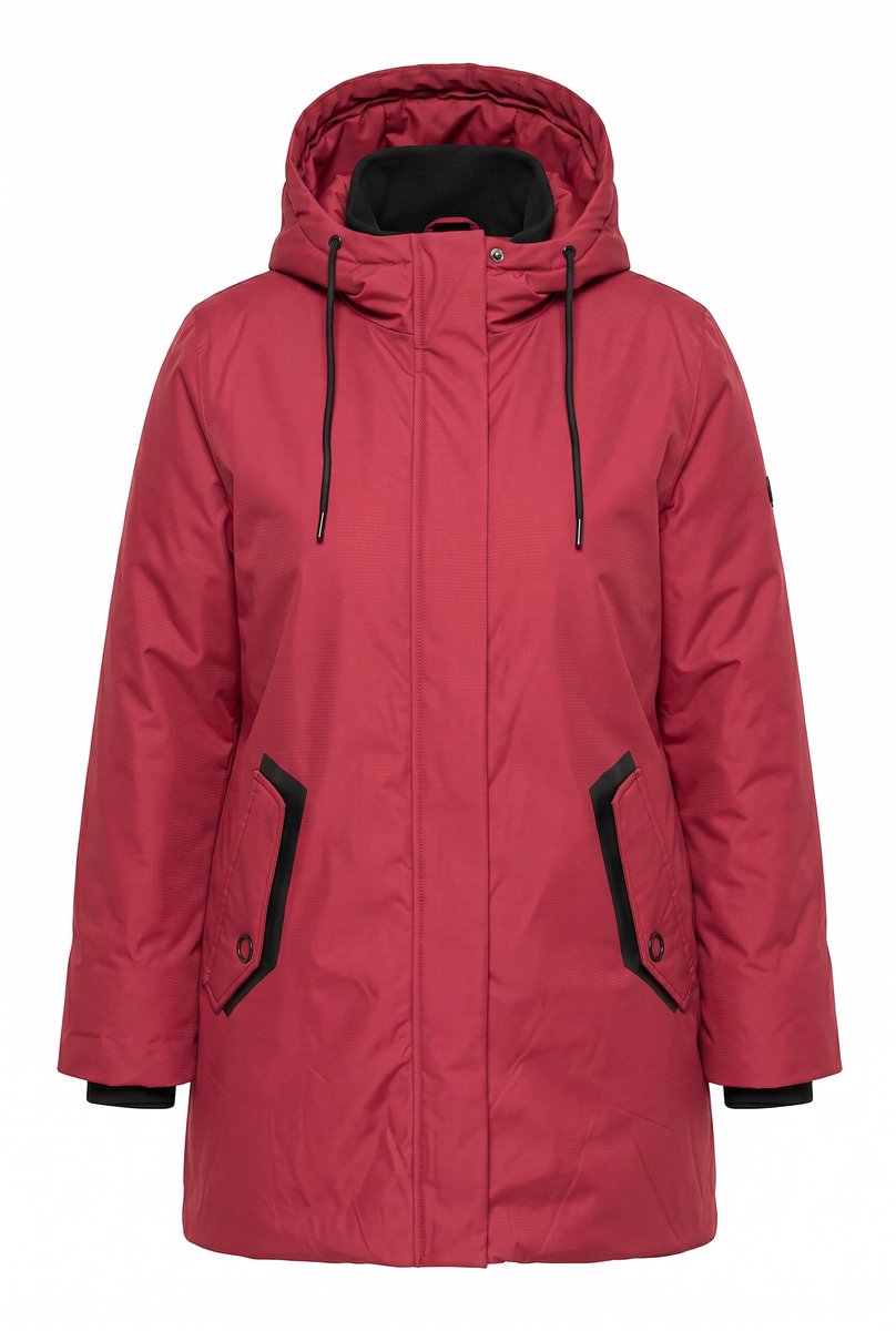 Ulla Popken - Dames - HYPRAR functionele jas waterdicht - Rood - Maat 62+