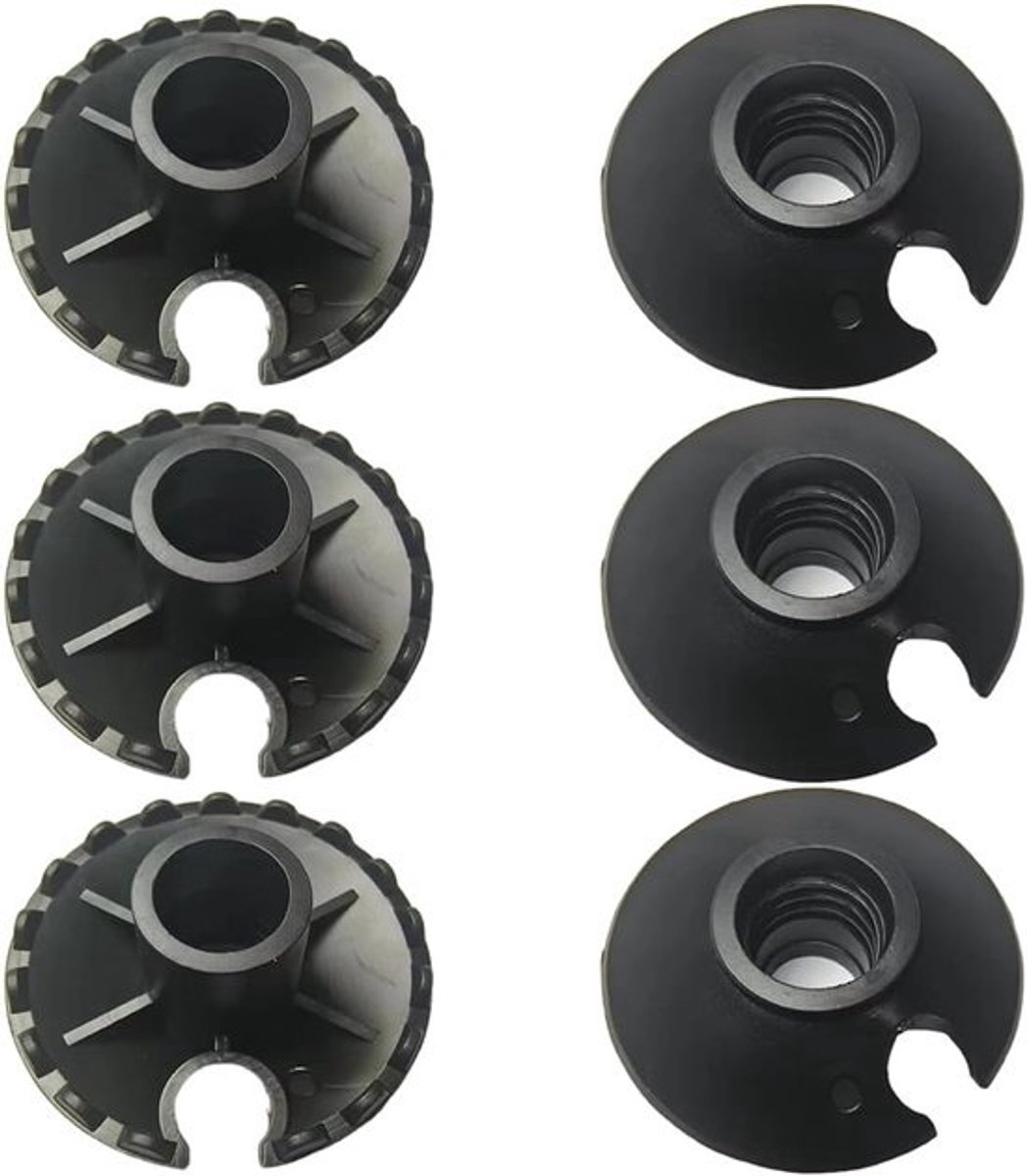Trekkingstok Accessoires - Reservemanden Stokken - Wandelen Buiten - Groot Contactoppervlak - 6 Stuks - Zwart