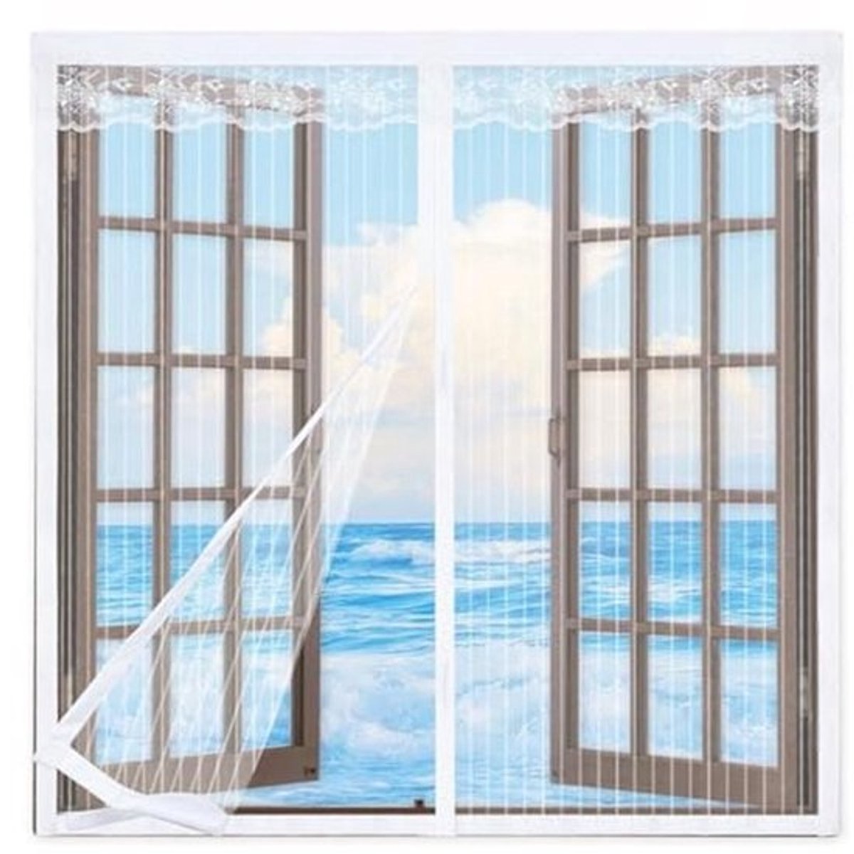 Fly Screen for Window 140x140cm,Fly Screen for Window,Mosquito Net with Adhesive for Windows,Fly Screen for Windows With Magnet,Without Drilling Easy Installation,White