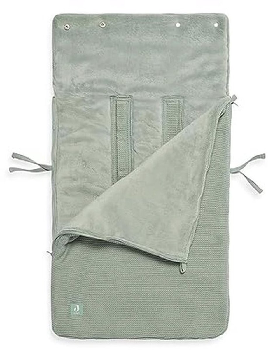 Jollein 025-811-65371 Gebreide voetenzak voor babyzitje stonegreen 82 x 42 cm