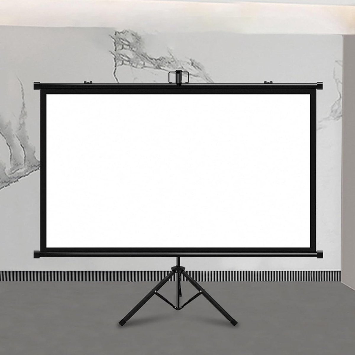 Projectiescherm met Standaard - Draagbaar Filmscherm - Thuisbioscoop Creëren - Kreukvrij Glasvezelmateriaal - 60/72 inch - Wit