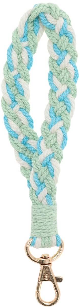 Dailygoods- Sleutelhanger Boheemse stijl - Gevlochten macramé - Bloemenpatronen - Katoenen draden - Duurzame haaksluiting - Handgemaakt - Sleutelkoord