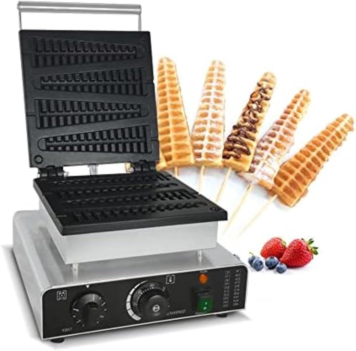 Wafelijzer Lolly Sticks - Wafelmaker Suikerijzer - Feestelijke Snacks Maken - Grenenboom Vorm - 1750 W - Niet gespecificeerd