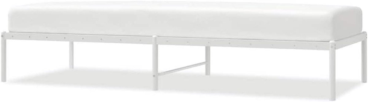 Metalen bedframe - Stalen bedbodem - Slaapkamer organiseren - Gepoedercoat staal - 80 x 200 cm - Wit