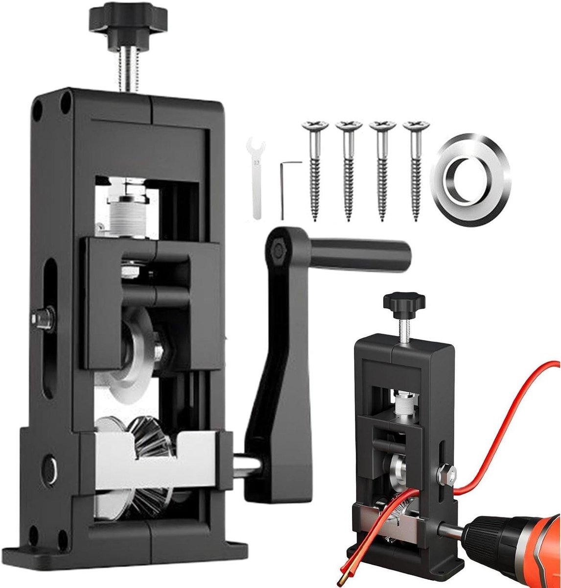 Draadstripper Machine - Kniptang Elektricien - Snel Draden Strippen - Verwisselbare Messen - 1-25 mm - Grijs