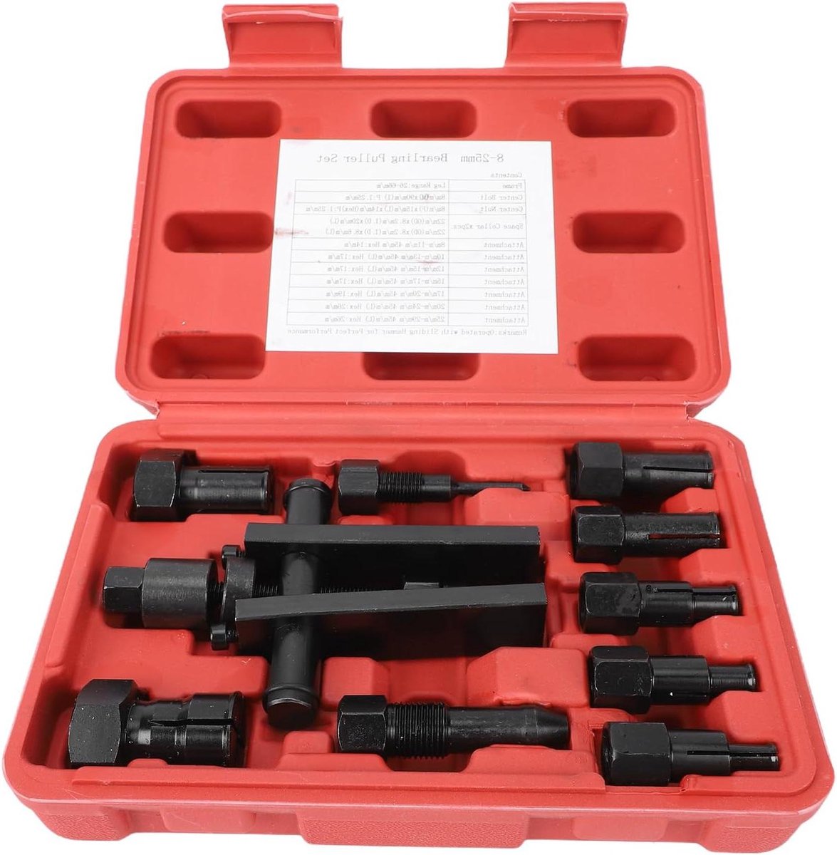 Wiellagertrekkerset - Lagertrekker Motorfiets - Onderhoud Motor - Blinde Extractie Naaf - 8-25 mm - Zwart