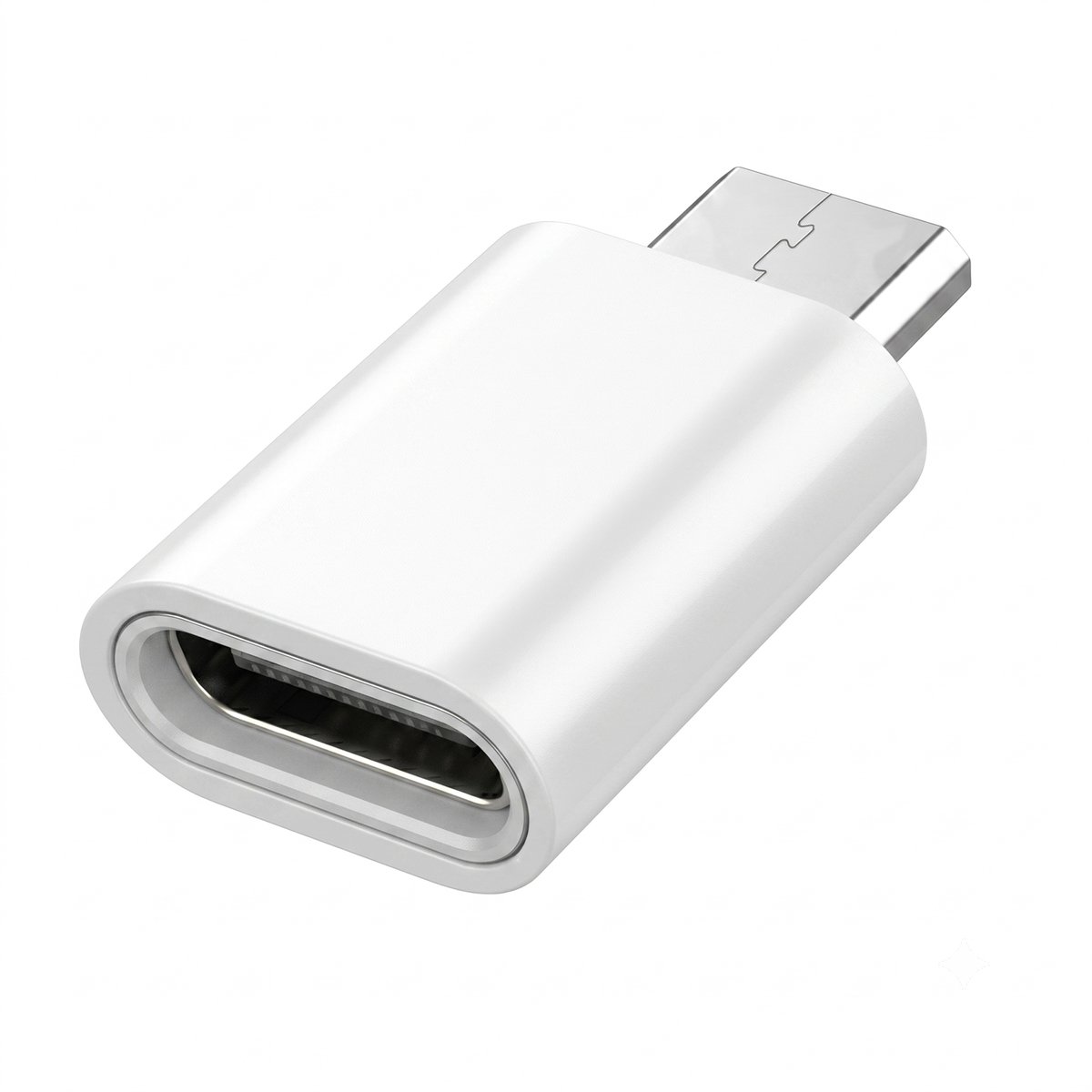 Blue Star, Mini USB-C naar Micro-USB Adapter voor Opladen en Synchronisatie, Zilver