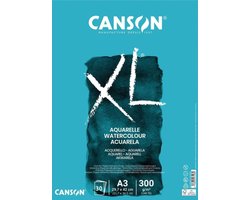 Canson XL - blok aquarelpapier (cellulose, fijne korrel) - 300g/m² - 29,7x42cm (A3)|30 vellen