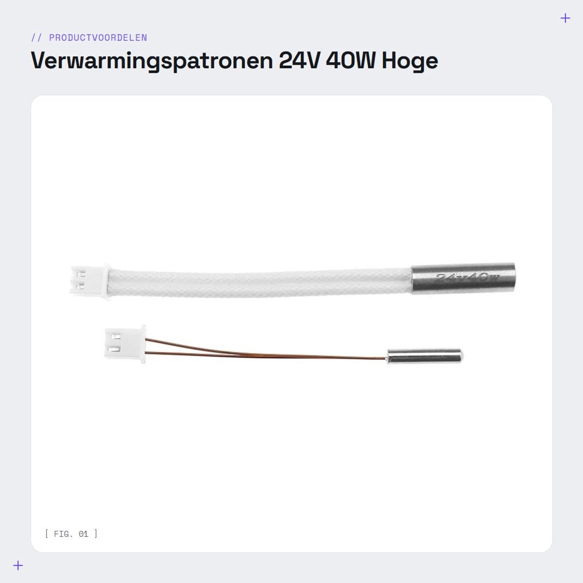 Dailygoods- Verwarmingspatronen Set van 2 - Thermistor Temperatuursensor - 24V 40W - NTC100K - Compatibel met Creality CR6 SE/CR-6 MAX/CR-5 Pro - Temperatuurmeting -50 °C tot +300 °C - Verwarmingselement