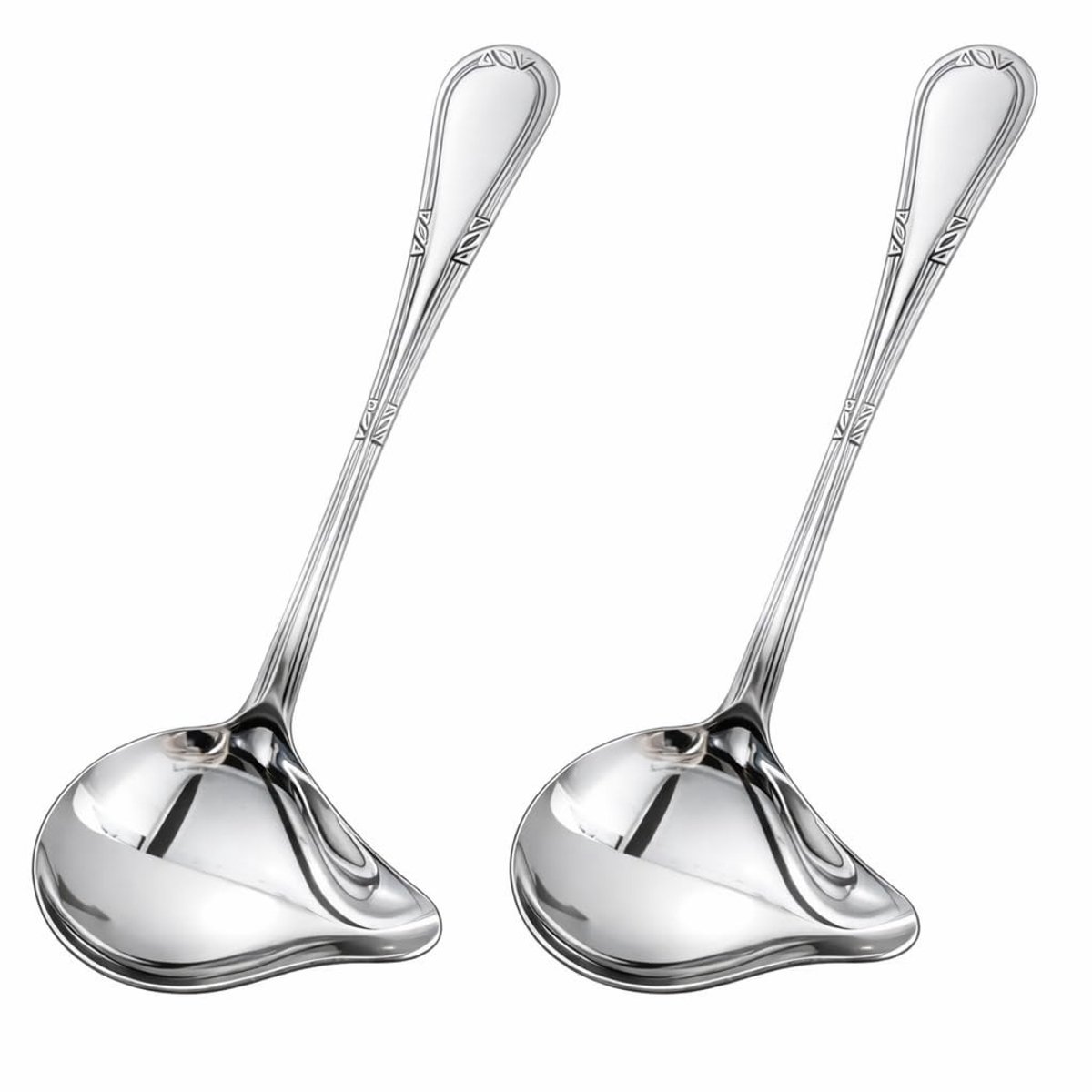 Dailygoods- Sauslepel Set van 2 - Roestvrij Staal - Vaatwasmachinebestendig - Schenktuit - Duurzaam - Ideaal voor Soepen/Dressings - Lepel