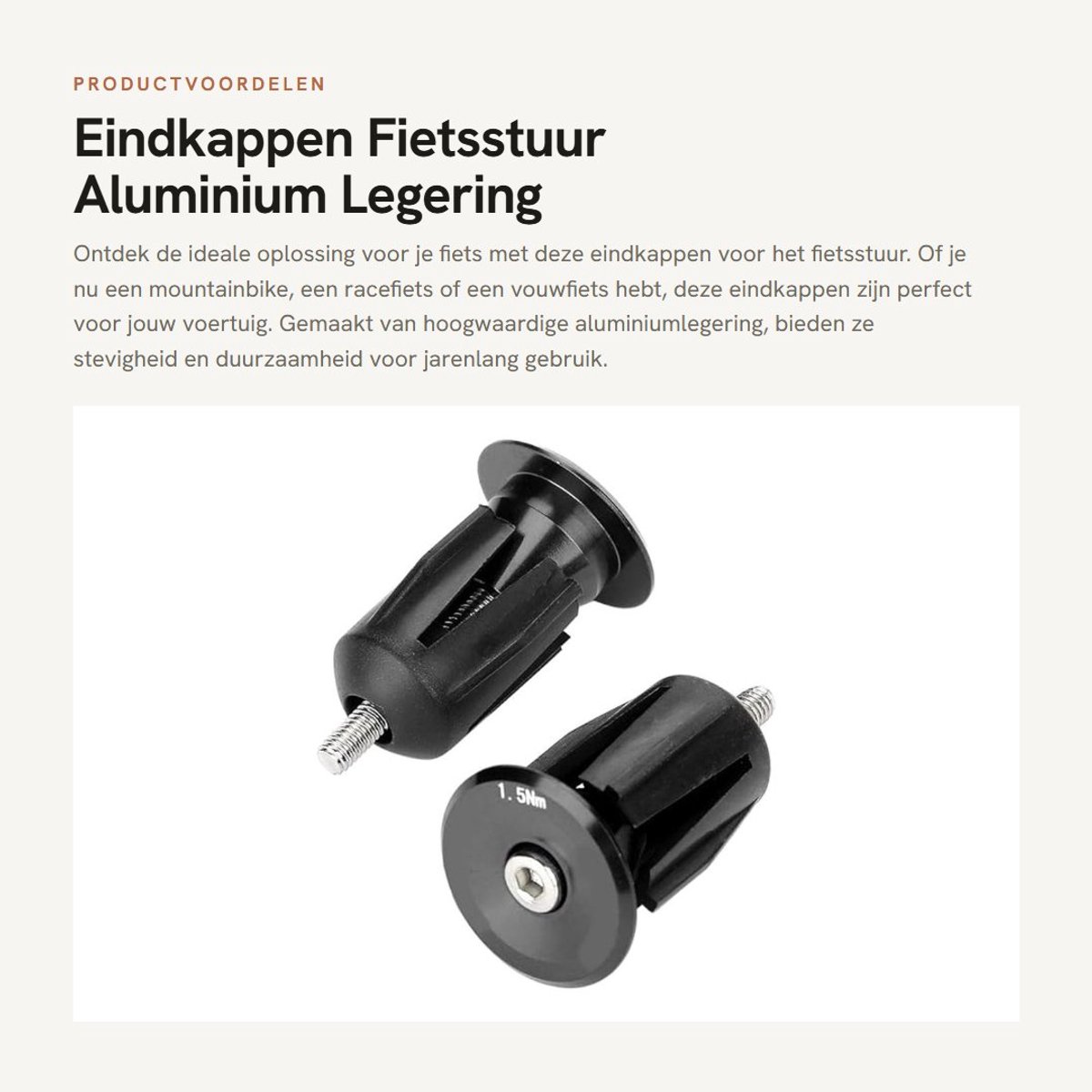Dailygoods- Eindkap - Aluminiumlegering - Fietsstuur - Fietsgrepen - Lichtgewicht - Duurzaam - Eenvoudig te installeren - Fietsstuurplug