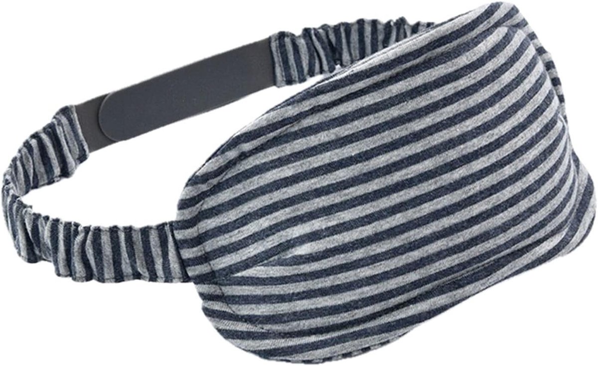 Slaapmasker Katoen - Oogmasker Ademend - Diepe Slaap - Gevormd Gezicht - One Size - Zwart