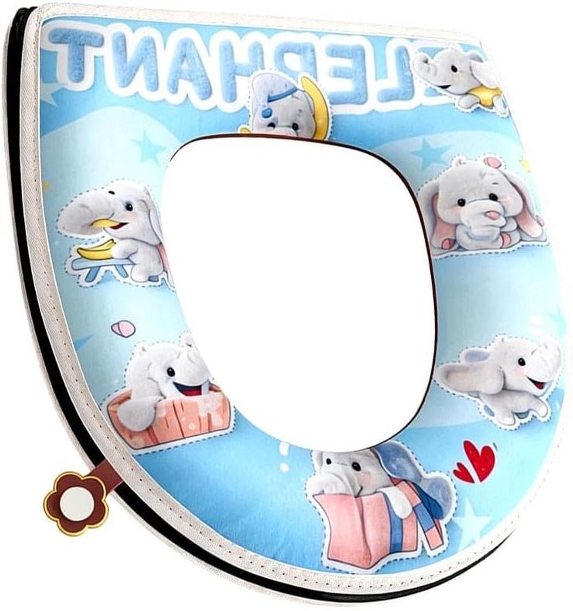 Toiletstoelhoes - WC deksel hoes - Badkamer decoratie - Speels cartoonontwerp - 38 x 43 cm - Blauw