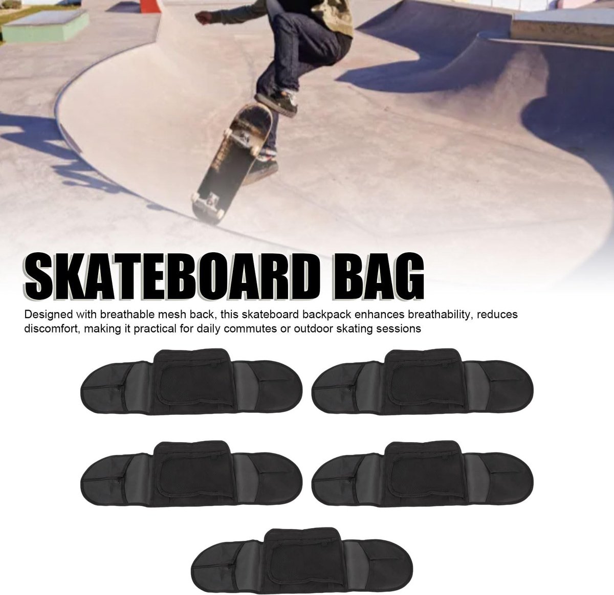 Dailygoods- Skateboard Rugzak - Polyester - 80x20 cm - Ademend - Schoudertas - Professionele Opslag - Meerdere Draagmodi