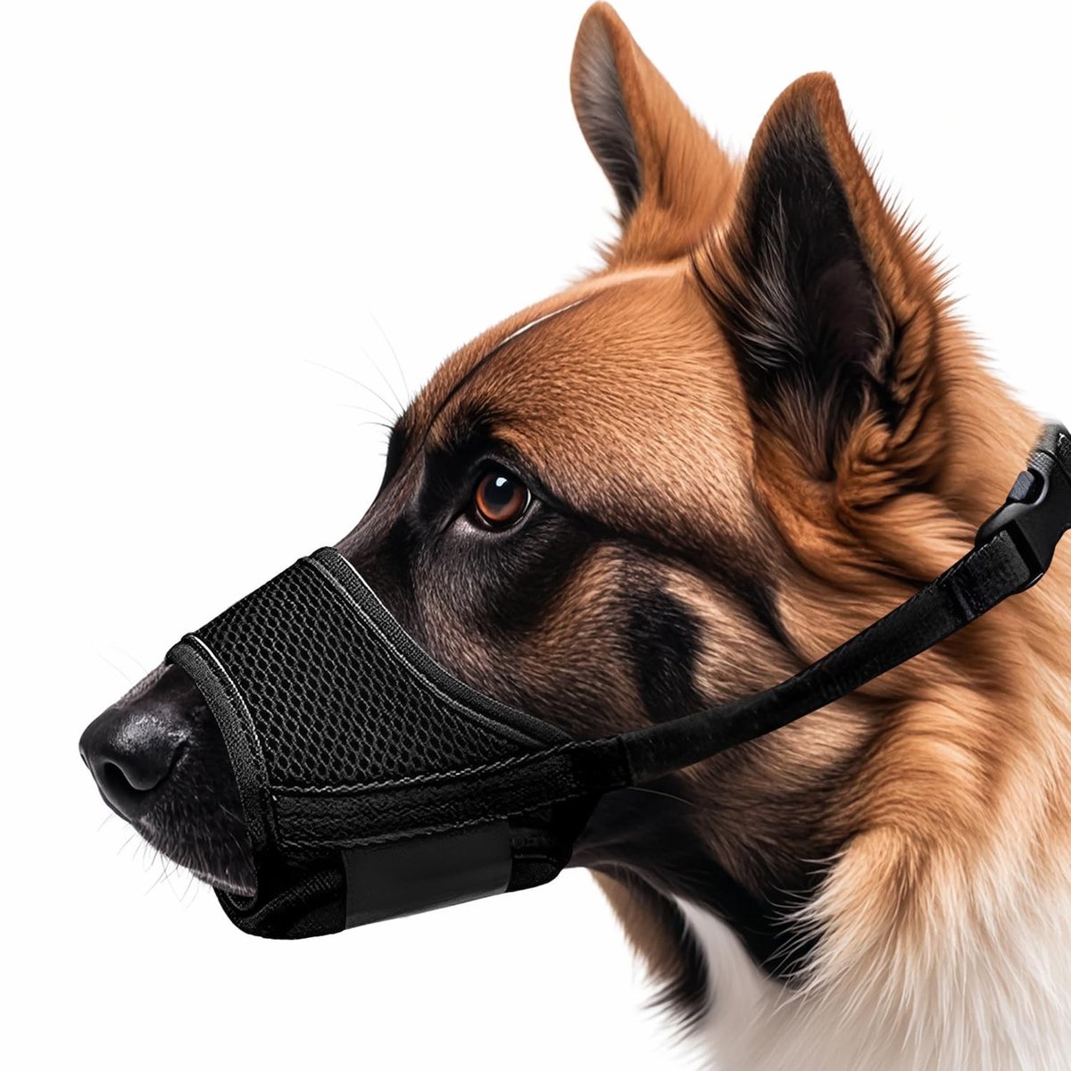Dailygoods- Muilkorf Verstelbaar - Nylon/Ademend - Zachte Gesp - Antibijt/Antiblaffen - Geschikt voor Honden - Eenvoudig te Reinigen - Hondenmuilkorf