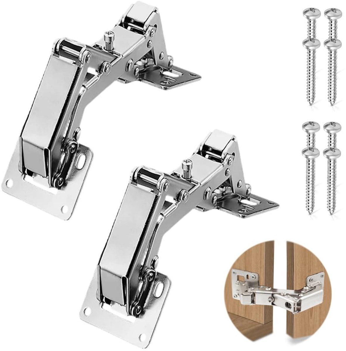 Dailygoods- Kastscharnier 170 Graden Soft Close - Inboorscharnier - Klapscharnier - Demper - Eenvoudige Installatie - Geen Voorboren - Deurscharnier