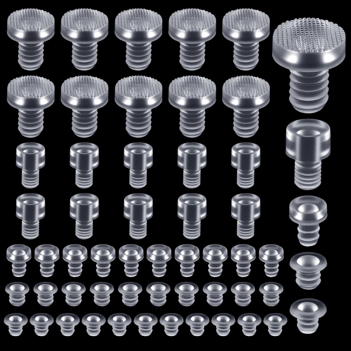 Dailygoods- Aanslagbuffers 50 stuks - Transparante Rubberbuffers - Antislip Noppen - 5 Maten - Veilig voor Glasplaten - Flexibel Gebruik - Rubberen Noppen