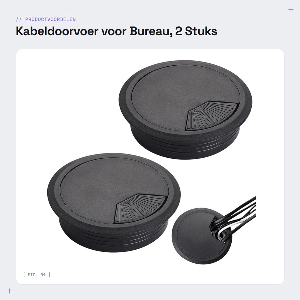 Dailygoods- Kabeldoorvoer 80mm - 2 Stuks - Zwarte Kabeldoorvoer - Kunststof Afdekking - Kabelbeheer - Duurzaam Ontwerp - Kabeldoorlaat