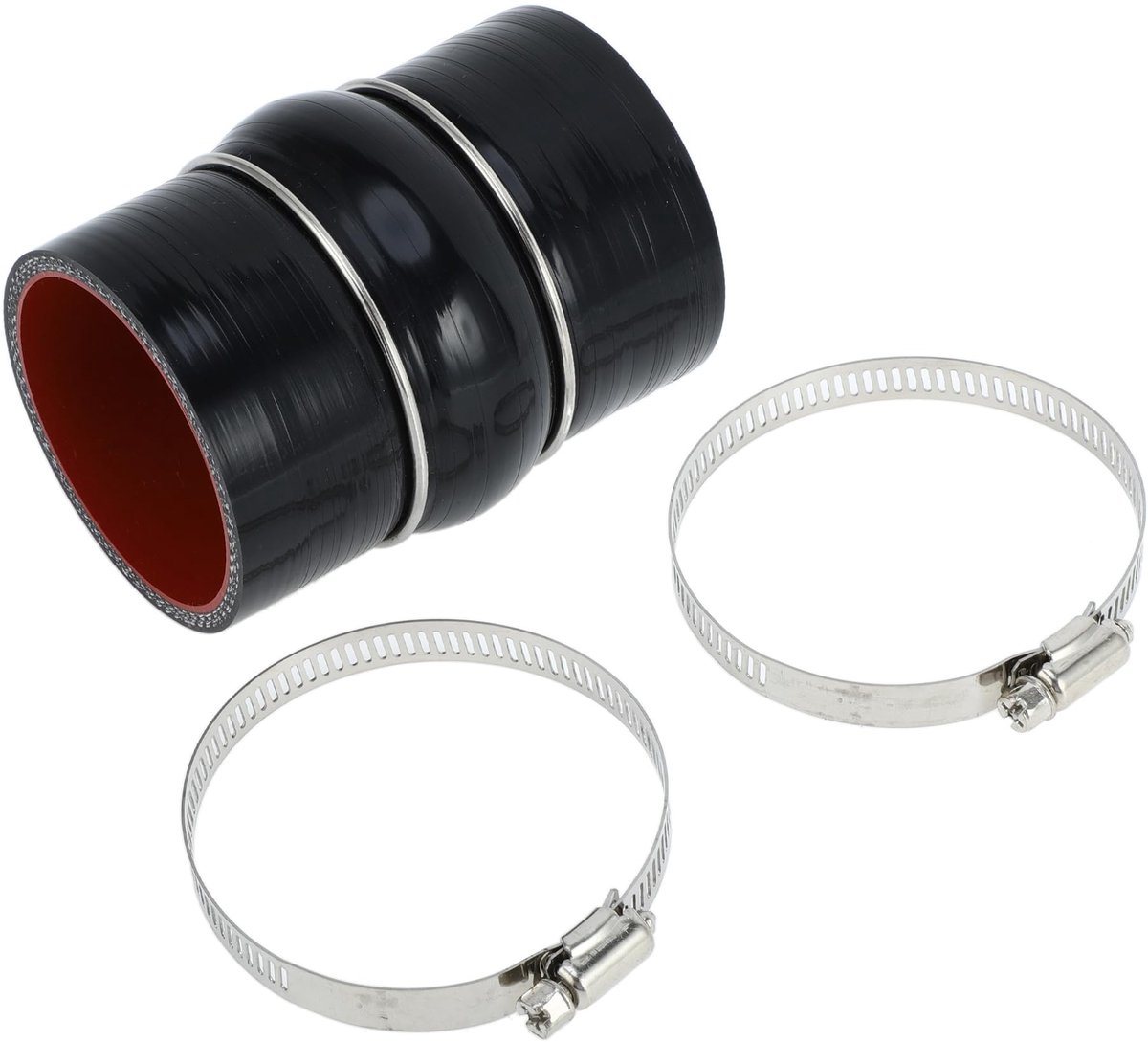Dailygoods- Siliconen Slang - 60 mm Binnendiameter - Meerlaags Weefsel - Rubber Slang - Klemmen - Temperatuurbestendig tot 300 °C - Rubberen Slang