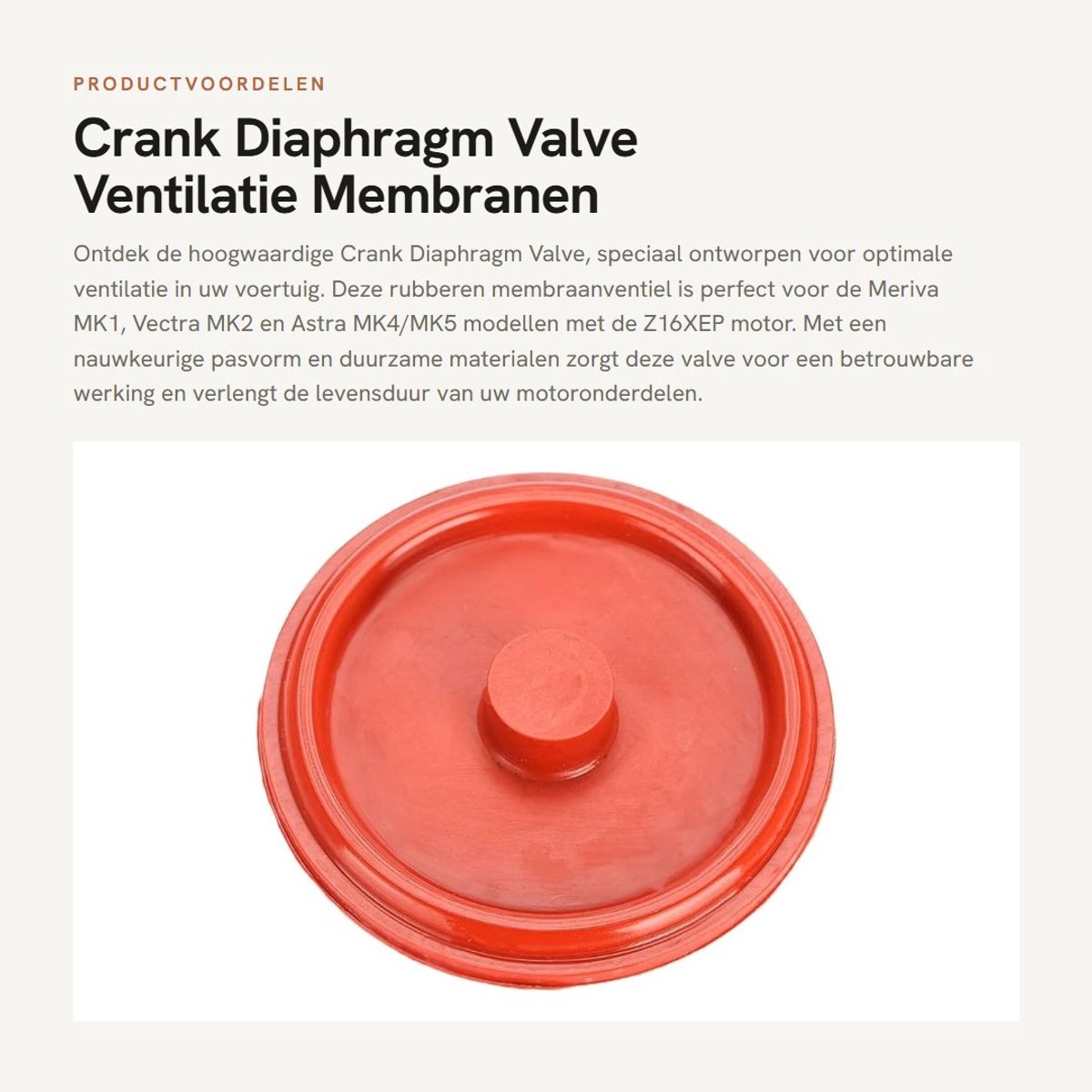 Dailygoods- Crankmembraanventiel gloednieuw - Rubber - Ventilatie diafragm klep - OE: 5556284/5607159/5607592 - Voor Meriva/Vectra/Zafira - Gewicht ca. 7 g - Membraanventiel
