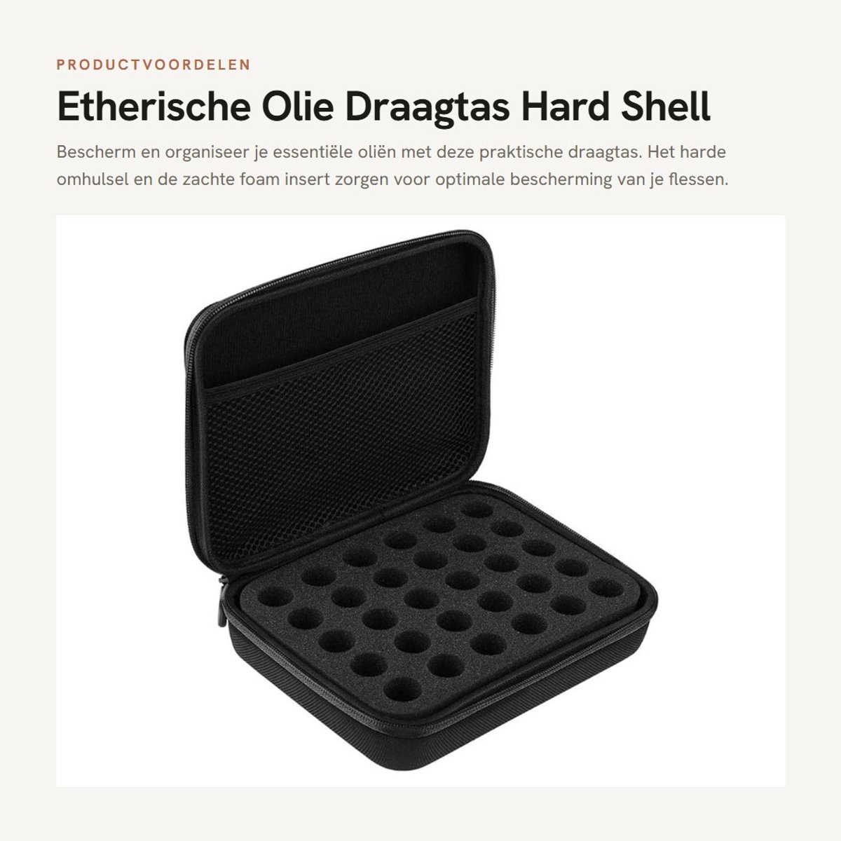 Dailygoods- Draagtas Hard Shell - Opbergtas voor Etherische Olieflessen - EVA Materiaal - Schokbestendig - Zacht Sponsmateriaal - Handzaam en Veilig