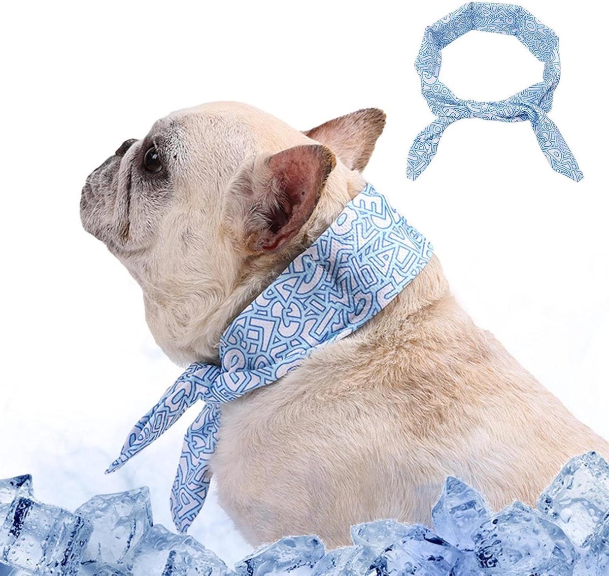 Honden Koelbandana - Halsband Verkoeler - Hitte Verminderen - Directe Koeling - M (91x6cm) - Blauw