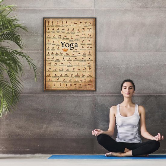 Yoga Poses Poster - Yoga Gids - Thuis Yoga Oefenen - Geïllustreerde Houdingen - 40x60cm - Meerkleurig — afbeelding 3