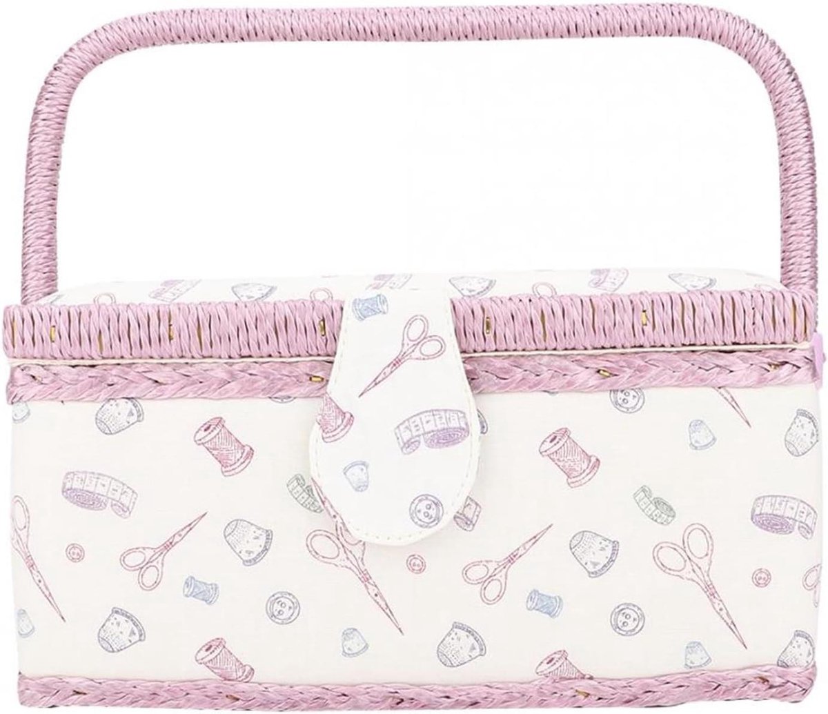 Naaimand Organizer - Opbergdoos - Naaiset Opbergen - Dubbellaags Ontwerp - 24.5 cm - Bloemenprint