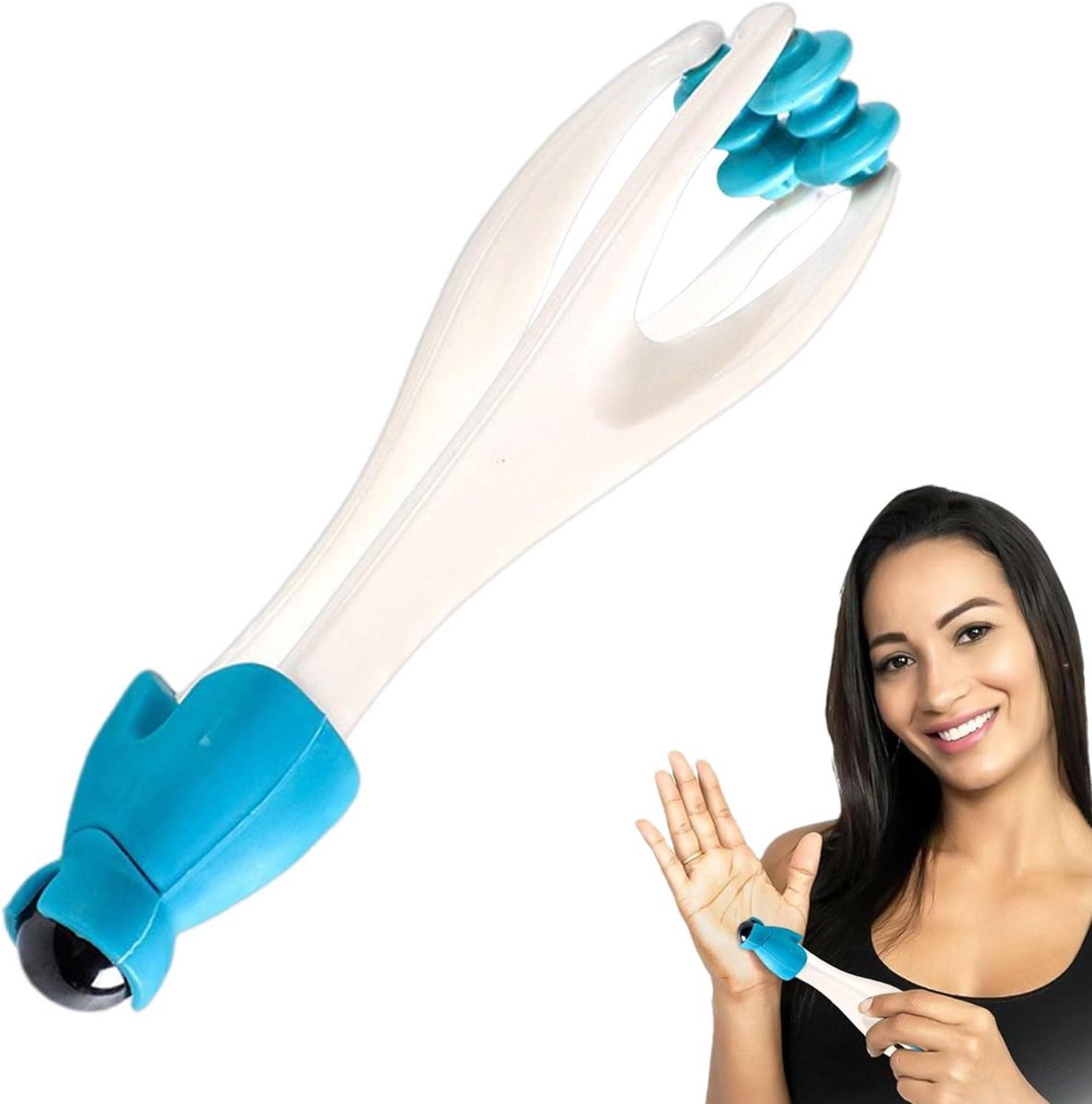 Vingermassageapparaat - Handroller - Spierontspanning - Draadloos Ontwerp - 17 cm - Zwart