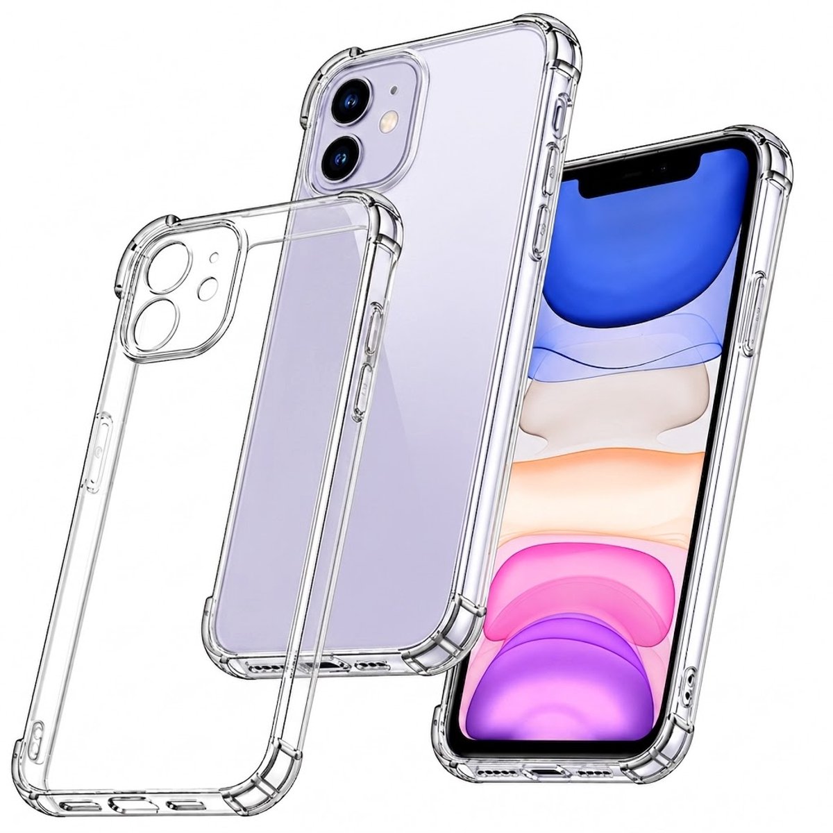 YSONIC Anti Shock Hoesje Geschikt voor Apple iPhone 11 Transparant - Siliconen Shock Back Cover Case