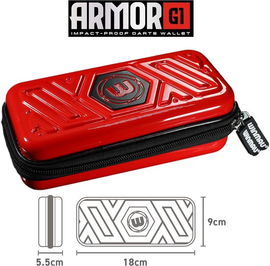 Winmau Armor G1 Red Dart Case — afbeelding 3