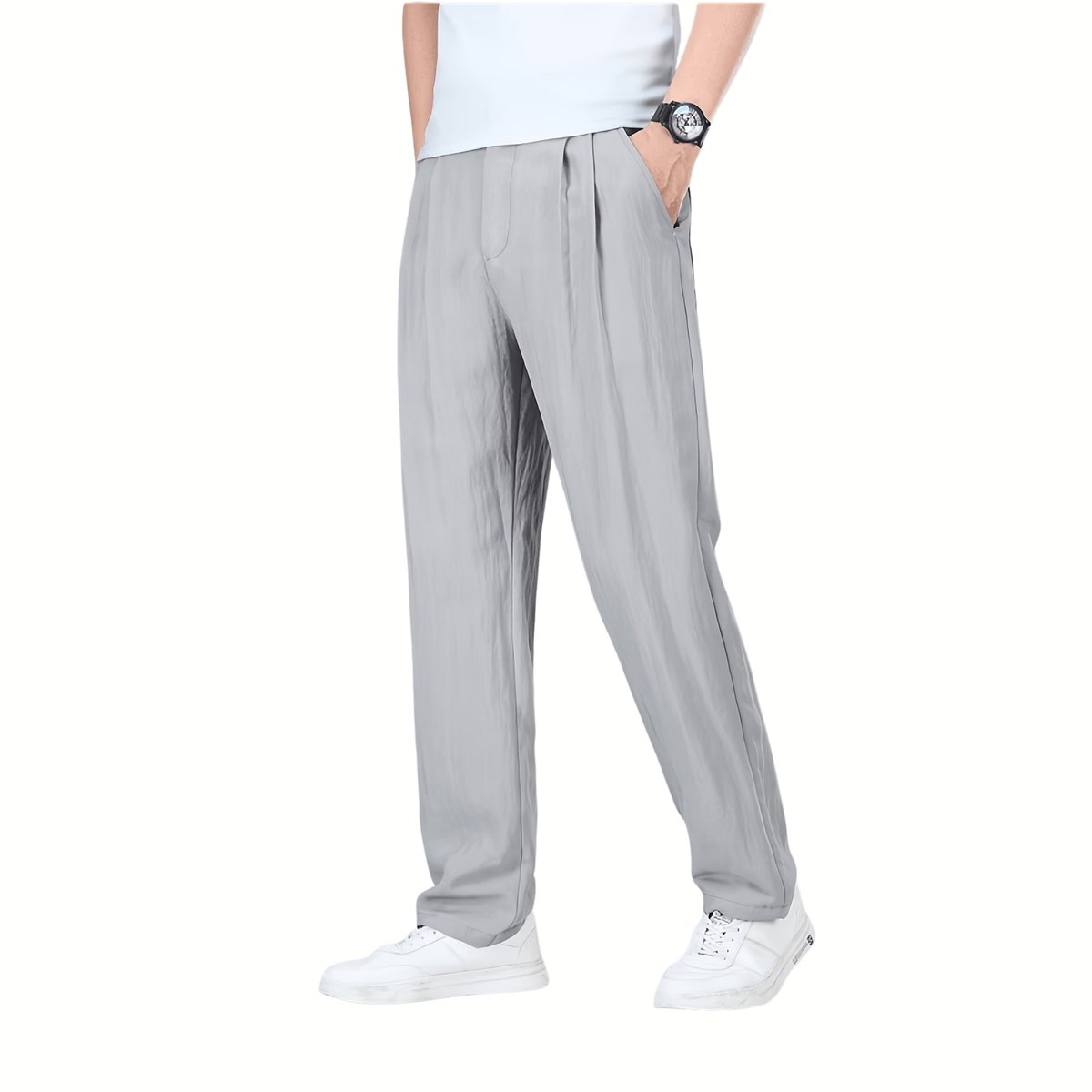 Currero Linnen Broek Heren - Zomerbroek - Volwassenen - Lange Broek - Pantalon - Strandbroek - Zomer - Ibiza Stijl - Lichtgrijs M