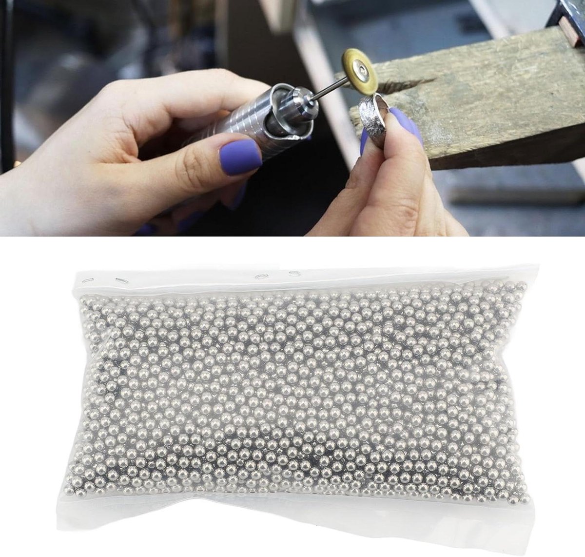 Polijstkralen Roestvrijstaal - Metaal Polijstkogels - Sieraden Afwerken - Gladde Afgeronde Oppervlakken - 1 Lb - Zilverkleurig