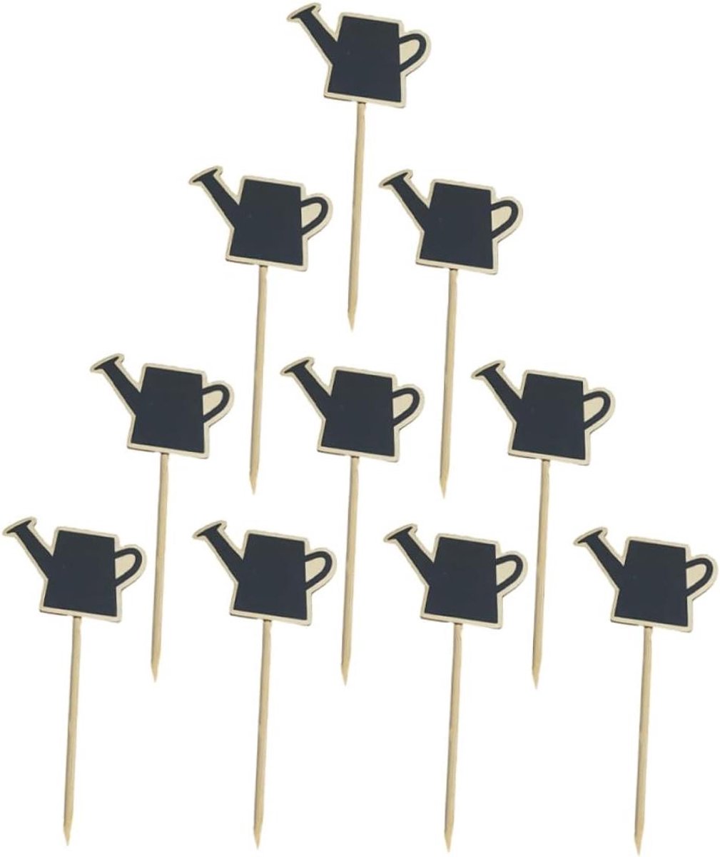 Mini Chalkboards - Plant Labels - Tuin Decoratie - Met Houten Stok - 10 Stuks - Zwart