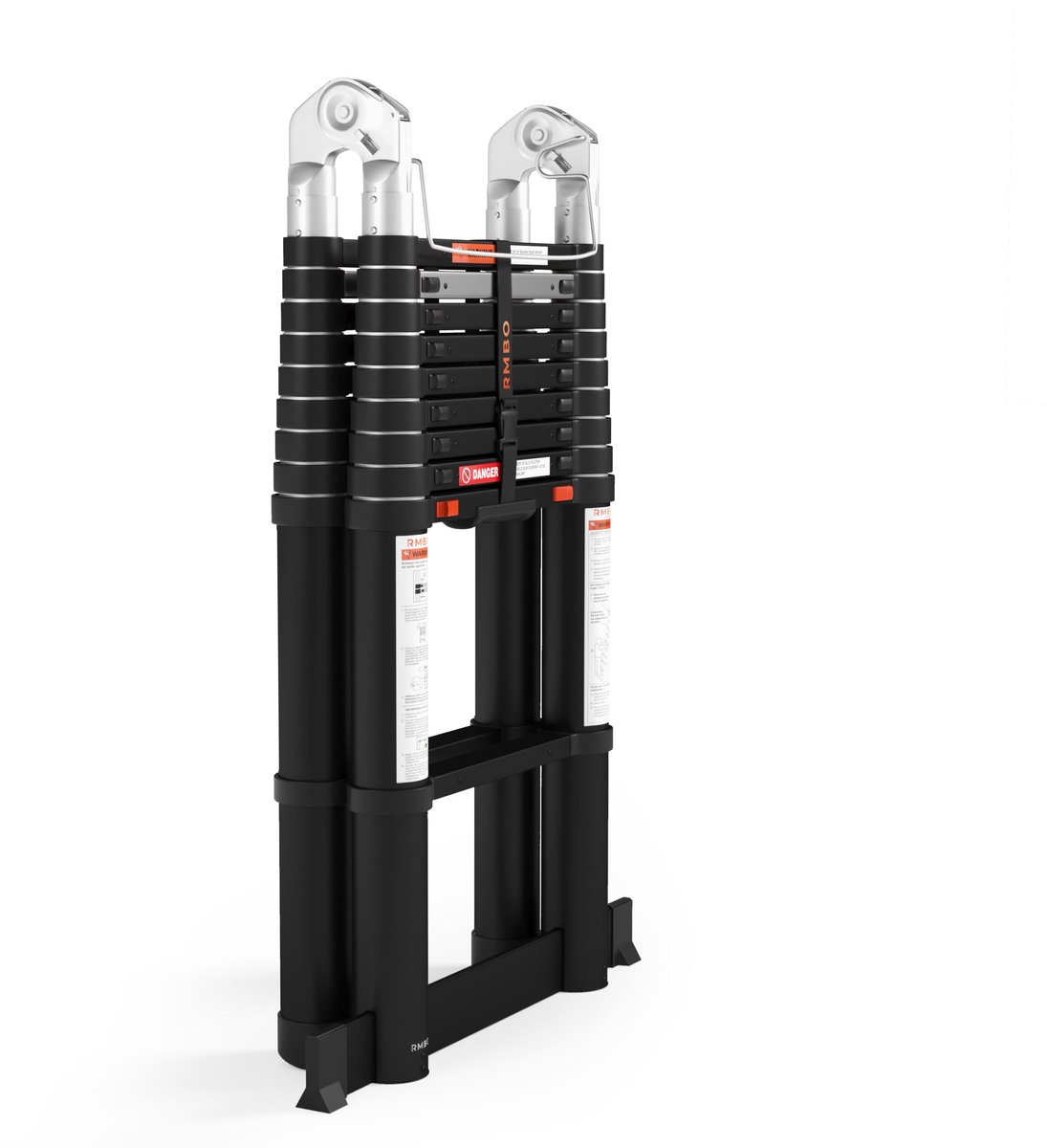 RMBO Multifunctionele Telescopische Ladder 6,2 m- Telescoopladder - 6,2m lang, Compact en Draagbaar met Soft Closing Systeem - Geschikt voor Particulier en Professioneel Gebruik - Telescopische Vouwladder- Max. Belasting 150 kg, EN 131.6 – foto 5