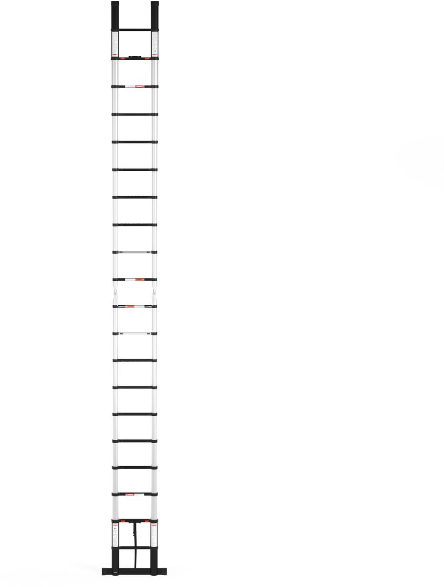 RMBO Multifunctionele Telescopische Ladder 6,2 m- Telescoopladder - 6,2m lang, Compact en Draagbaar met Soft Closing Systeem - Geschikt voor Particulier en Professioneel Gebruik - Telescopische Vouwladder- Max. Belasting 150 kg, EN 131.6 – foto 6
