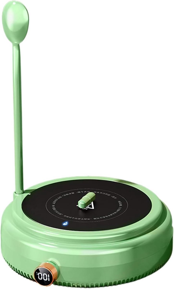 Drank Verwarmer - Mok Warmer - Warme Drank - Contactloos Roeren - 12.2x12.2x16cm - Groen