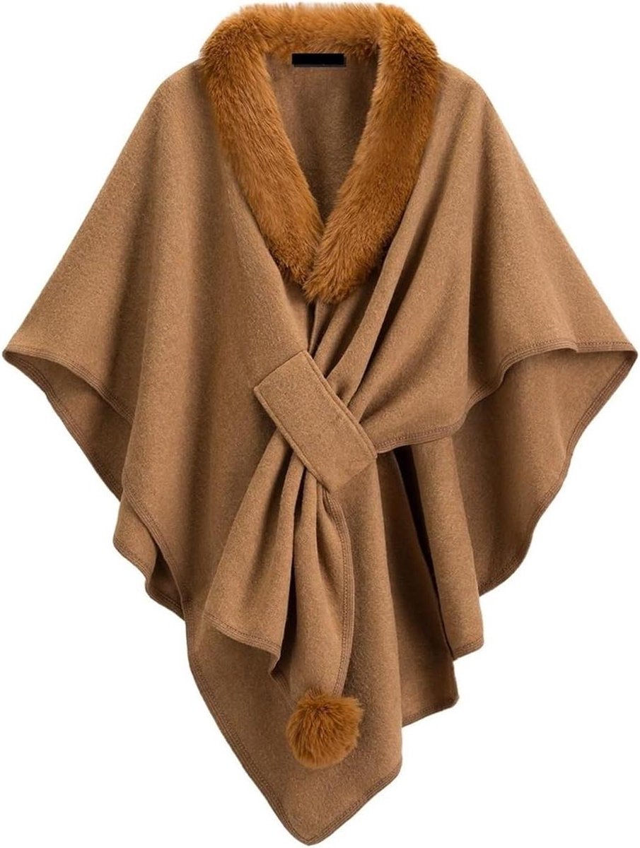 Dames Sjaal - Grote omslagdoek - Warme winter - Elegante afwerking - 166x111 cm - Effen
