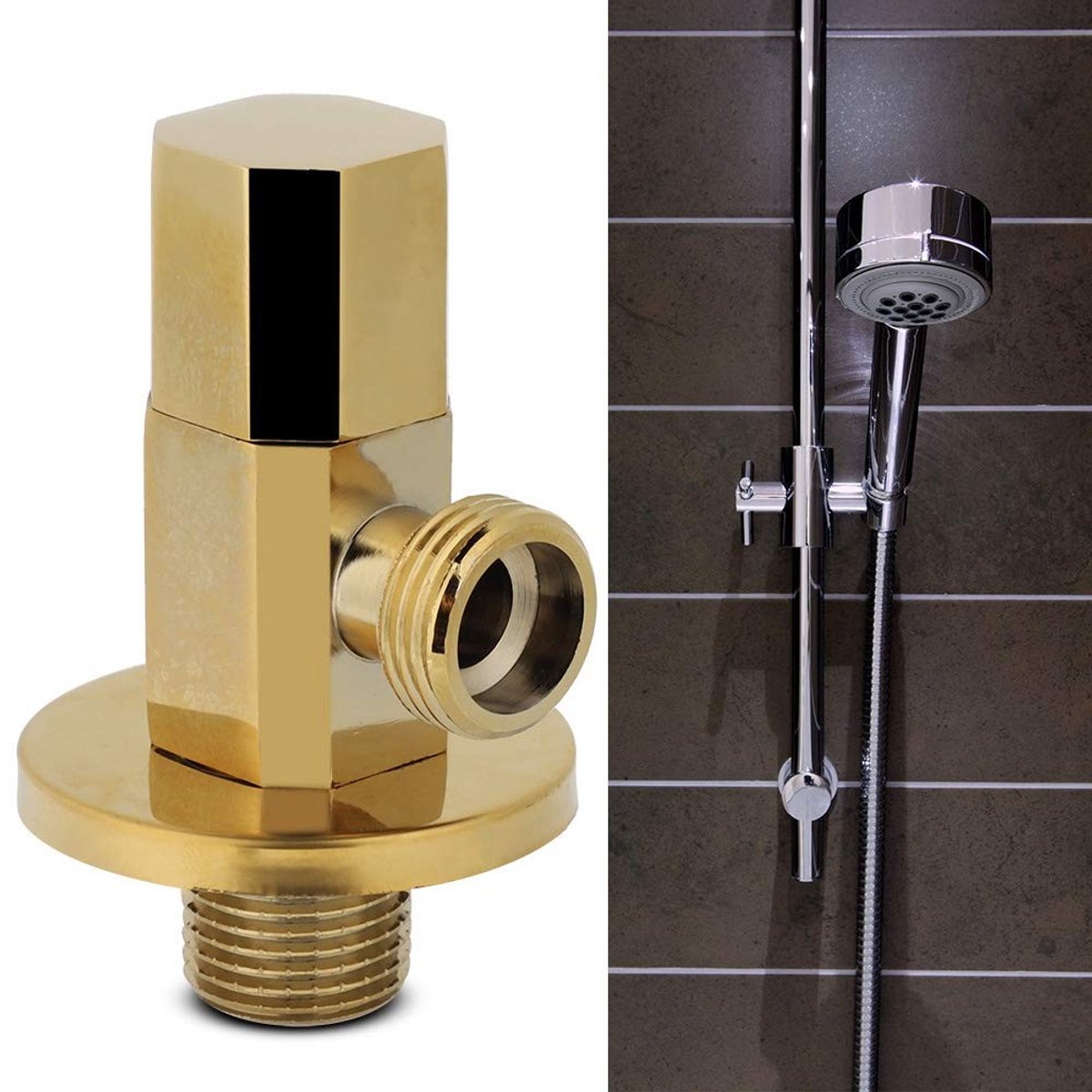 Dailygoods - Messing Goud Hoekstopkraan voor Badkamer