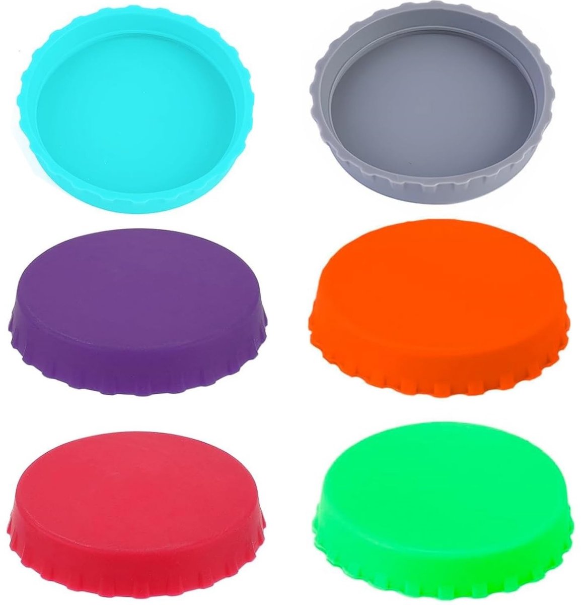 Dailygoods- Siliconen Deksels - 6 Stuks - Deksel voor Blikjes - Bescherming voor Dranken - Voedselveilig Silicone - Diverse Kleuren - Blikdeksel