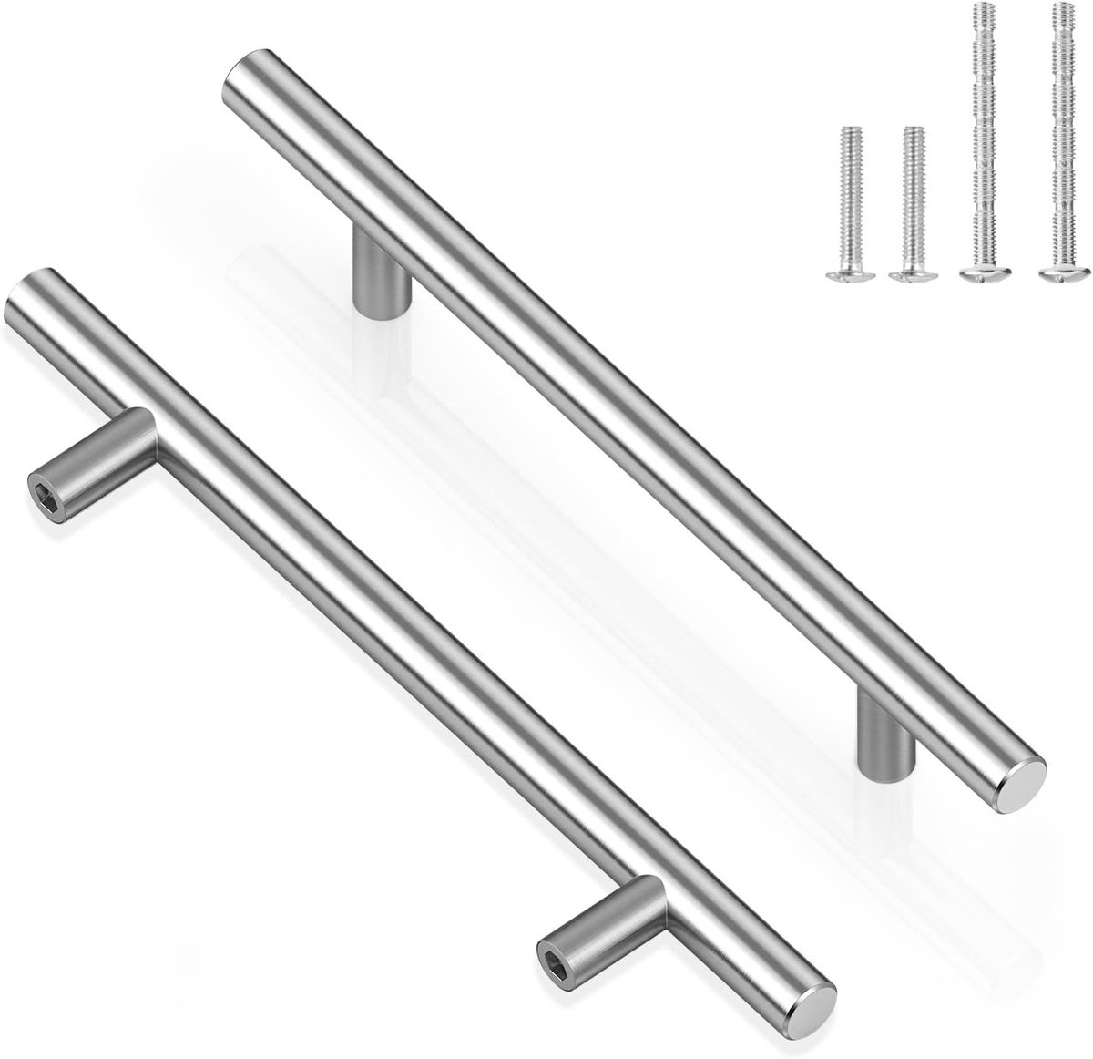 Stijlvolle RVS Keukenladen Handgrepen, 6 Stuks, 128mm Gatafstand, 200mm Lengte, Perfect voor Keukenkasten en Meubels