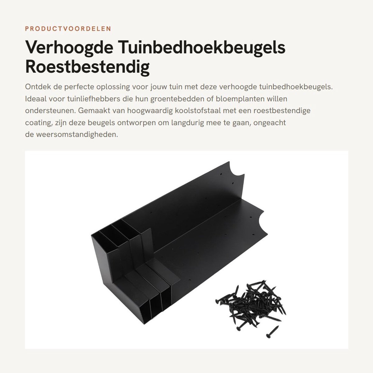 Dailygoods- Tuinbedhoekbeugels Verhoogd - Set van 4 - Metalen Connectoren - Koolstofstaal - Roestbestendig - Stevige Hoekverbinding - Tuinbedconnectoren
