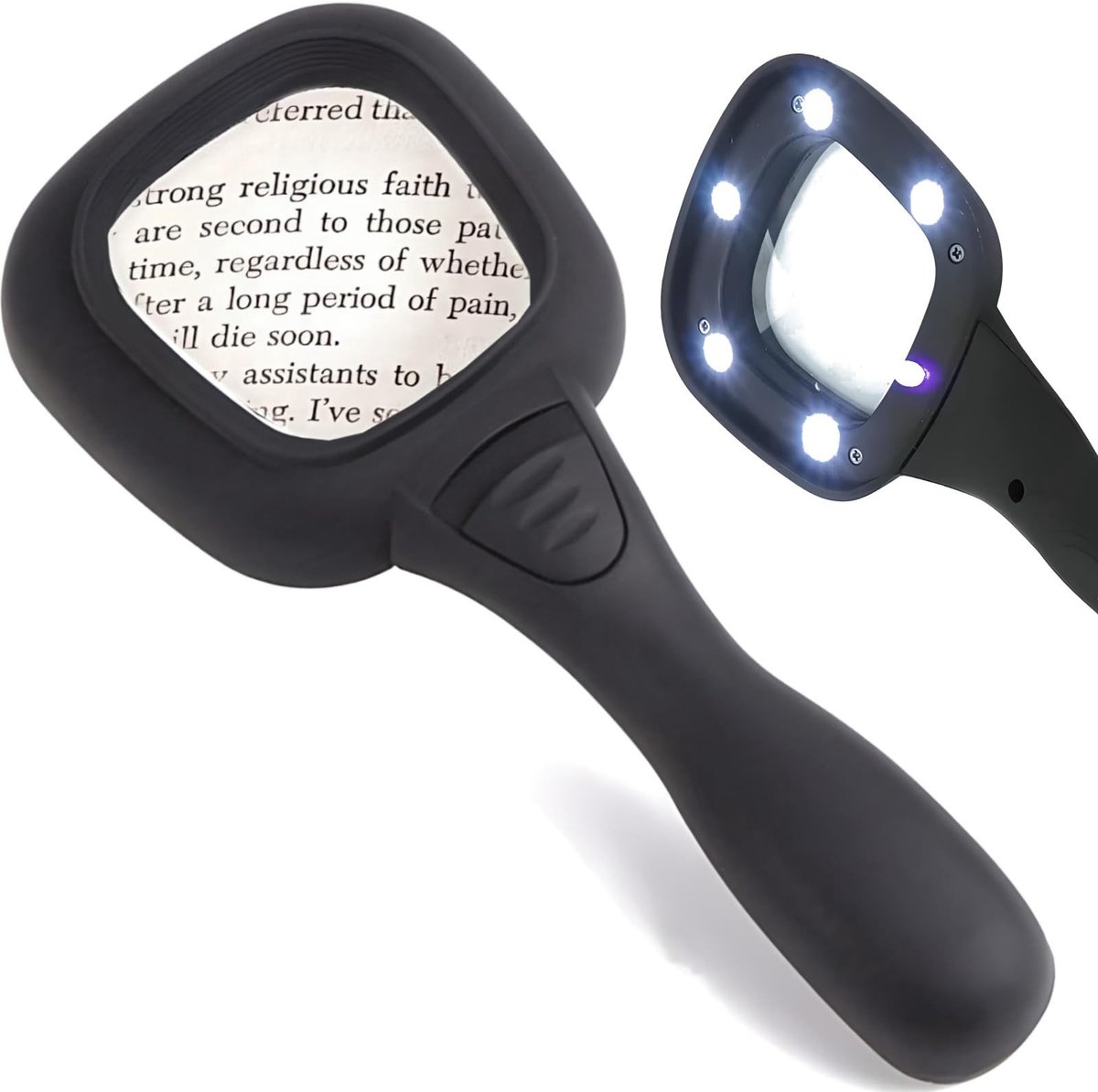 Dailygoods - Handvergrootglas met Licht en 5 LED's voor Leesgemak